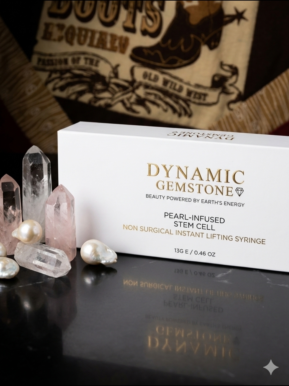 Dynamic Gemstone Pearl-Infused Lifting Syringe — White & Gold